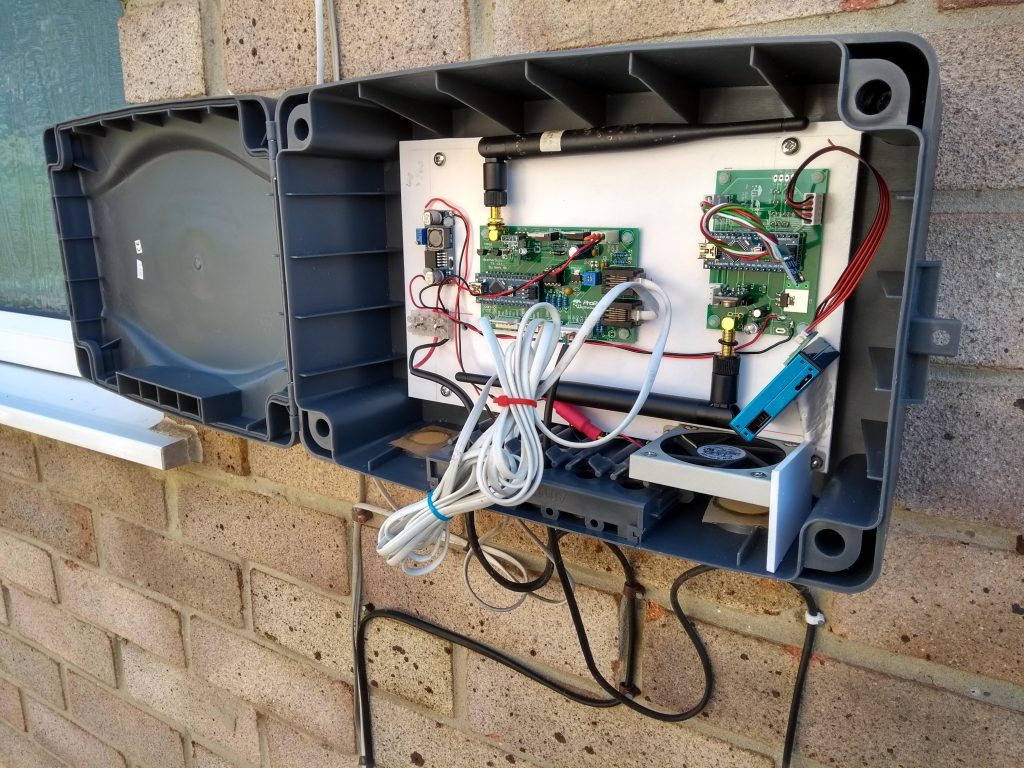 Internal view of Node 1 showing TX0 and the Air Quality Monitor.